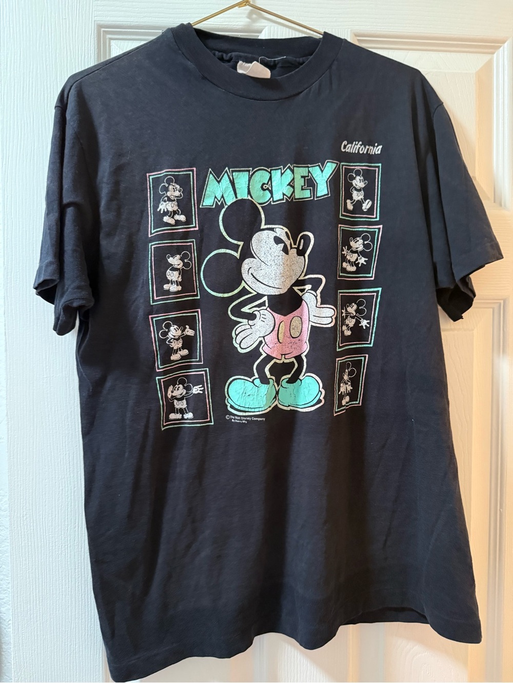 Mickey 80s vintage Graphic Tee with Pastel Accents Disney
